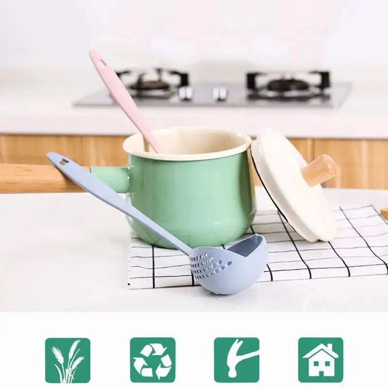 2 in 1 Soup Spoon Ladle, Long Handle Kitchen Strainer, Creative Multifunctional Soup Spoon & Colander, Wheat Kitchen Straw Soup Slotted Spoon, Plastic Spoon Filter Strainer, Household Kitchen Table wear Accessories 2 in 1 Soup Spoon Ladle, Long Handle Kitchen Strainer, Creative Multifunctional Soup Spoon & Colander, Wheat Kitchen Straw Soup Slotted Spoon, Plastic Spoon Filter Strainer, Household Kitchen Table wear Accessories